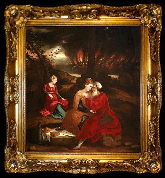 framed  Bonifacio de Pitati Lot and his daughters, ta009-2